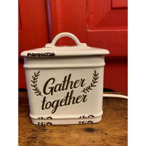 Scentsy Gather Together Element Wax Warmer Farmhouse Rustic Ceramic Retired EUC